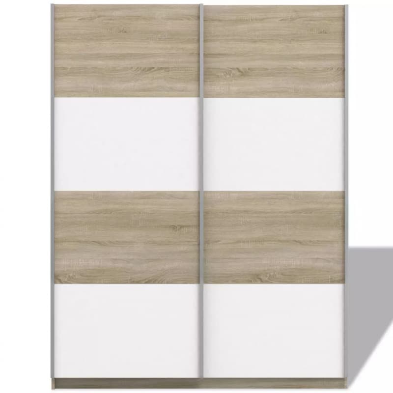 99242638 Kleiderschrank mit 2 Schiebetüren Hochglanz Weiß 150 cm