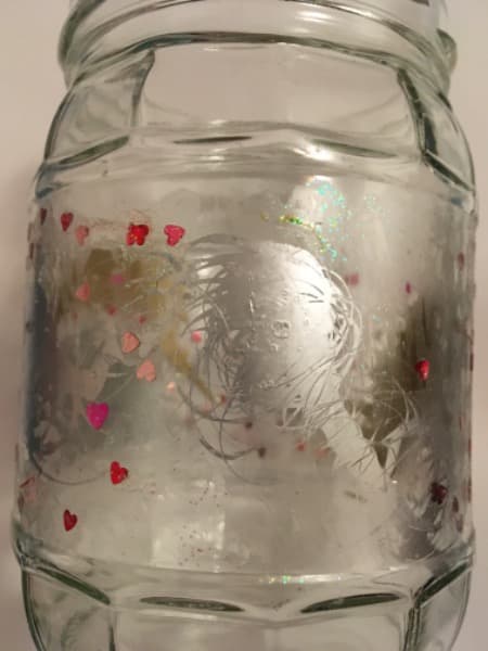 Deko Glasvase farbglitzer