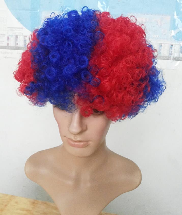 Perücke Rot Blau Perücke Fasnacht FCB Afro Basel Liechtenstein
