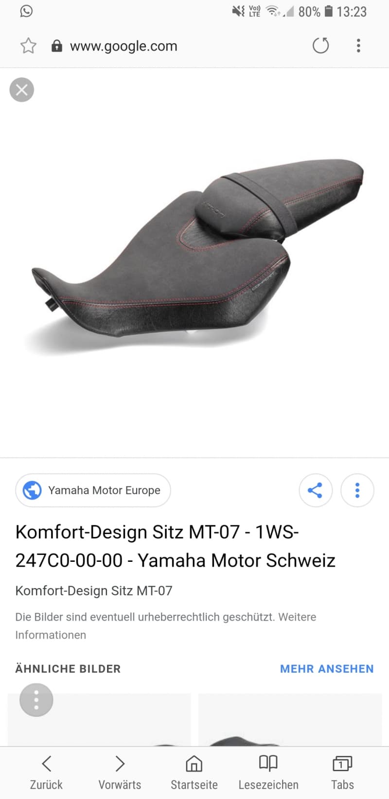 Yamaha Comfort Fahrersitz