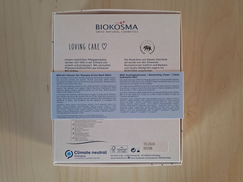 BIOKOSMA Geschenkset MEN 2-teilig, NEU & OVP