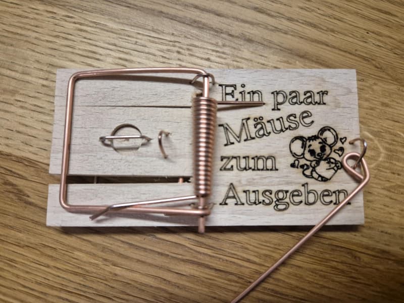 Mausefalle Geldgeschenk "Ein paar Mäuse zum Ausgeben"