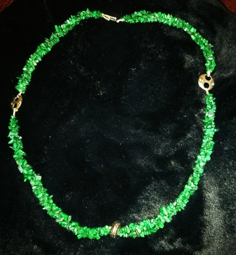 Kette "Malachit-Twirls" - Handmade