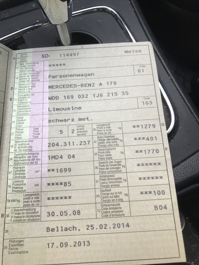 Mercedes A 170 Benziner 85 KW