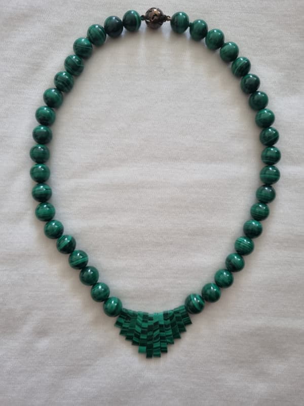 Edelsteinkette aus Malachit grün