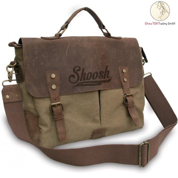 Shoosh® 100%Canvas Leder A4-Hand- und Laptoptasche,Aktentasche