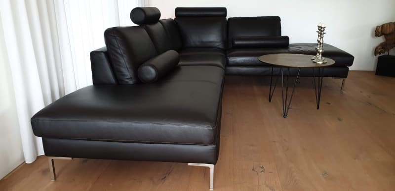 Leder Sofa, neuwertig, Nespresso braun