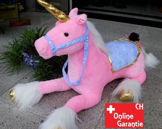Einhorn Plüschtier Kuscheltier Schmusetier XXL Pferd Horn 110cm