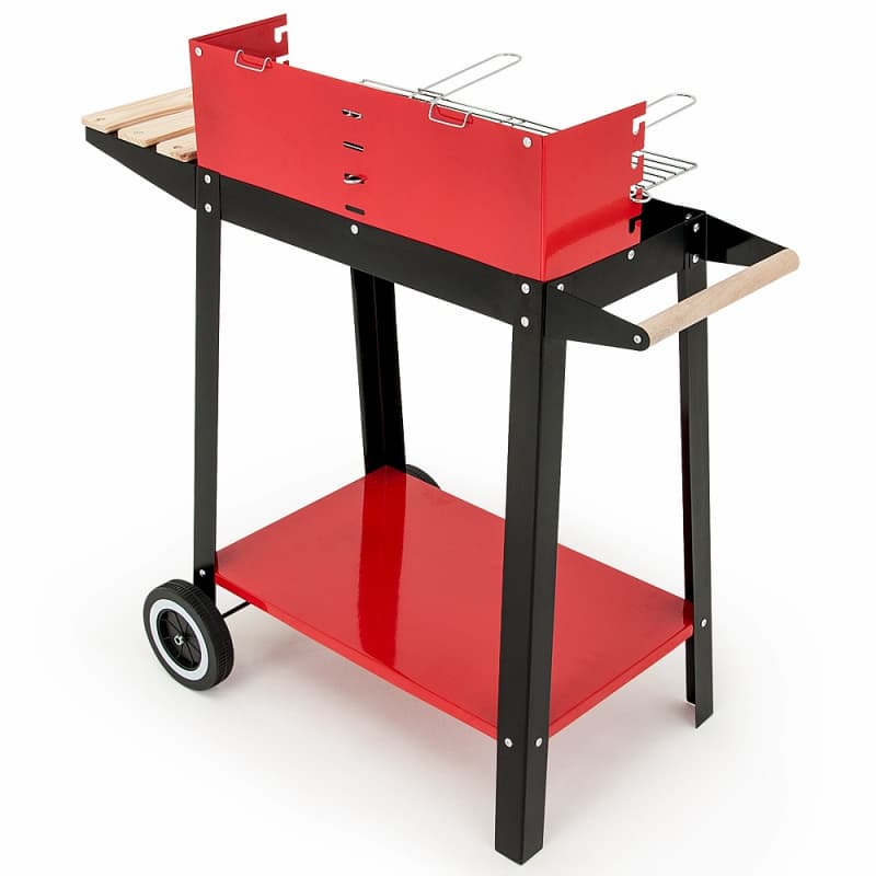 88990476 BBQ Grillwagen fahrbar + 3tlg. Grillbesteck Edelstahl