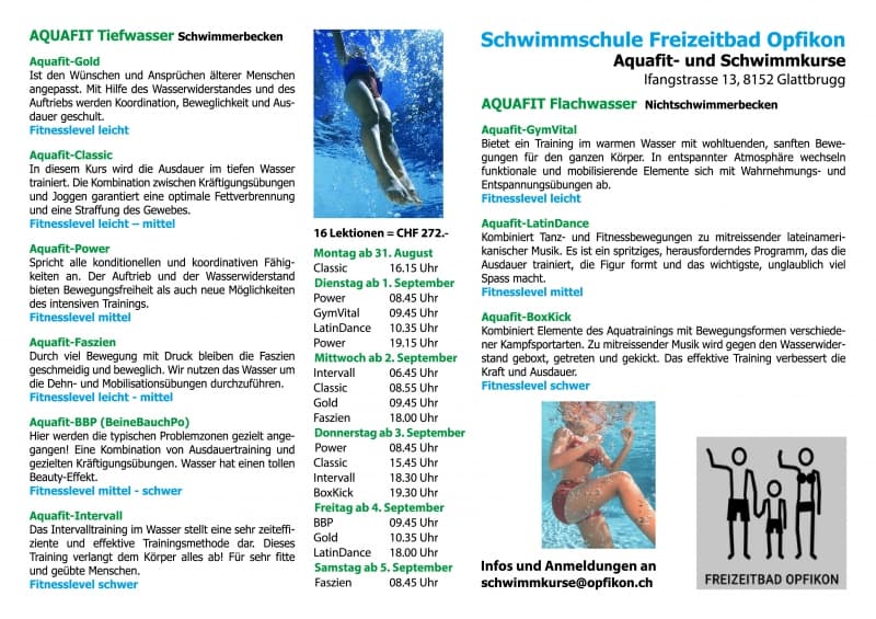 Aquafit im Flach- und Tiefwasser