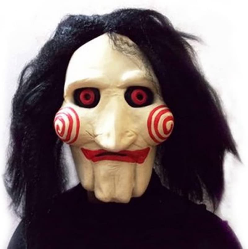 Jigsaw Puppet SAW Maske Latex Kunsthaar Fasnacht Halloween Kostüm