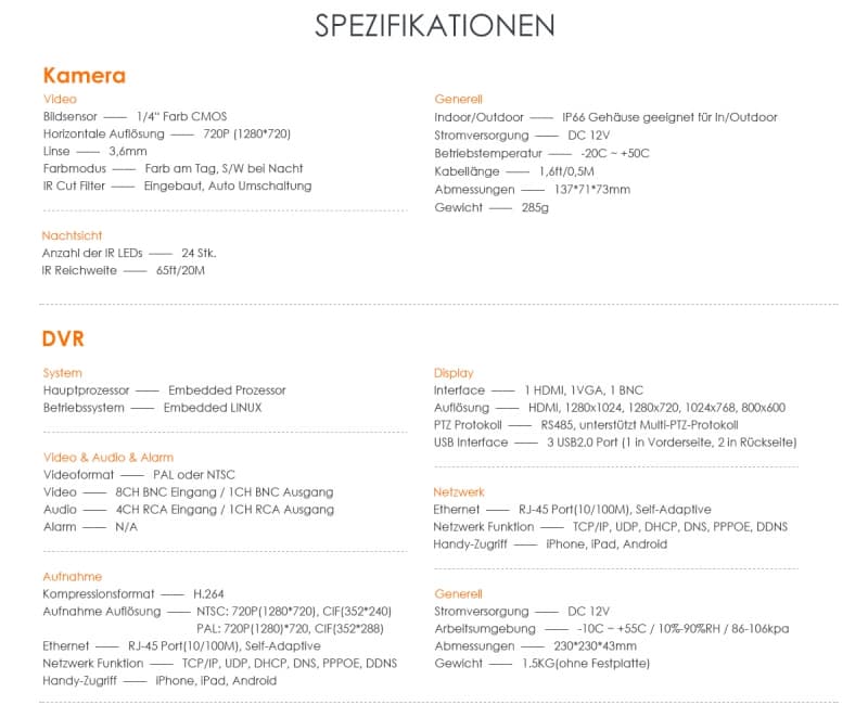 Neue 8 Überwachungskameras (mit installation auch möglich)