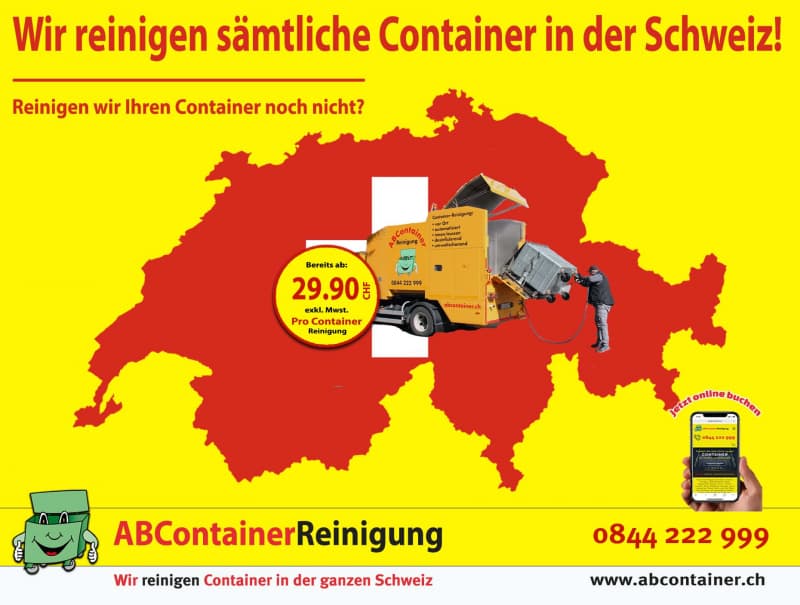 Wir reinigen sämtliche Container in der Schweiz!