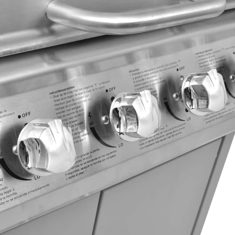 9941902 Gasgrill 4+1 Brenner Silbern