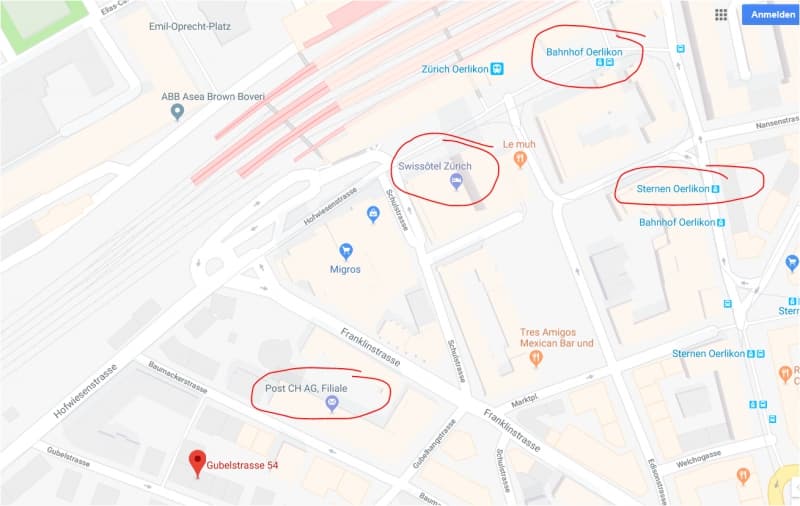 Parkplatz direkt beim Bahnhof Oerlikon
