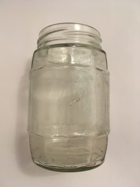 Glasvase mit glitzer