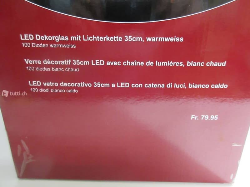 LED Dekorglas mit Lichterkette mit 100 Dioden NEU