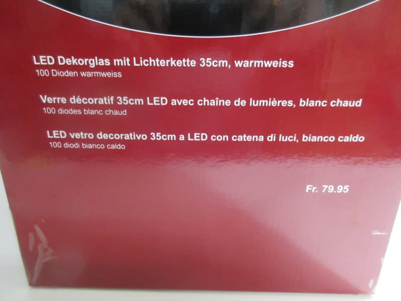 LED Dekorglas mit Lichterkette mit 100 Dioden NEU