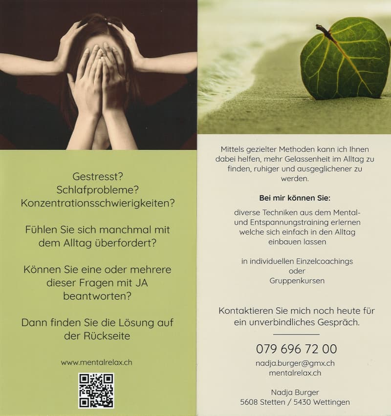 Beratung Coaching Kurse Entspannung Stressbewältigung