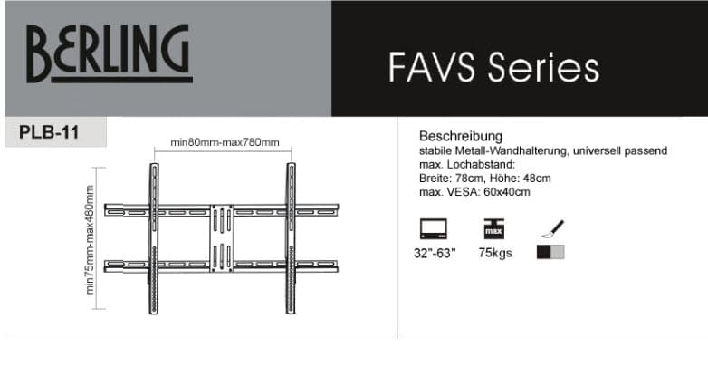 TV Wandhalterung Smal silber