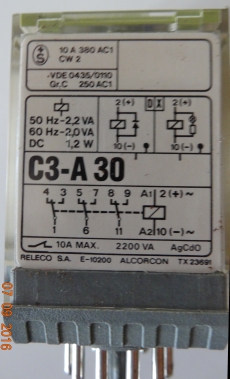 Industrierelais Comat C3-A30, DC24V , 3 Wechsler 10A/250VAC
