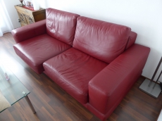 Sofa Leder, Farbe rot