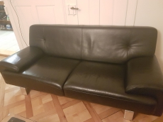 Schwarzes leder sofa 2 Teile