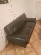 Schwarzes leder sofa 2 Teile