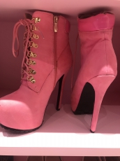 Pinke / Beige Stiefeletten 