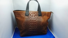 Damen Leder Shopper in Kroko-Optik