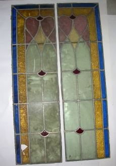 4x Original Antik Jugendstil Verglasung.