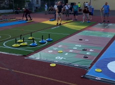 Curling/Eisstockschiessen OHNE Eis. Mobile Bahnen+Shuffleboard