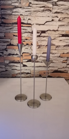 3 Teiliges Kerzenständer-Set  aus Inox  