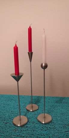 3 Teiliges Kerzenständer-Set  aus Inox  