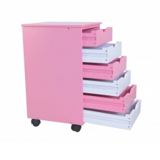 Kinderschreibtisch + Rollcontainer, pink (Kostenlose Lieferung)