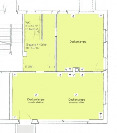 2-Raum Büro / Laden / Atelier (75 m2) mit 3 Einganstüren