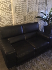 Echt Leder Sofa, Schwarz