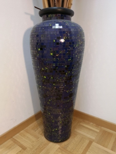 Desiger Mosaik-Vase mit Bambus-Deko