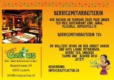 Servicemitarbeiterin 75% im Crazy Cactus