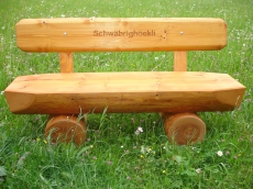 Rundholzbank Holzbank massiv Tisch Garnitur Garten Bank Top