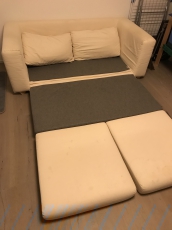 2-er Bettsofa, Beige und Stoff