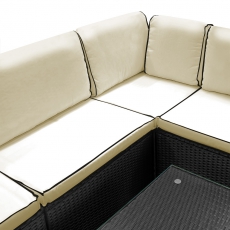 88991023 Polyrattan Loungeset schwarz/creme