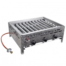 9941459 Gastro-Gasgrill BBQ Bräter 3 Brenner Edelstahl