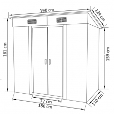 9942908 Gartenschuppen Grün Metall