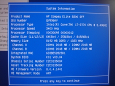 1 Stück HP 8300, i7-3770, 256gb ssd, dvd-rw, windows 10
