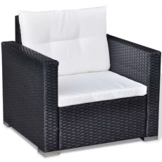 9941874 Gartensofa-Garnitur 17-tlg. Poly Rattan Schwarz