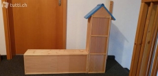 Holz- Regal mit Sitzbank für Kleinkinder