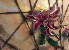 Acryl Gemälde selbstgemalt mit 3D Blume