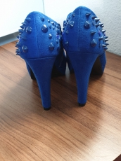 Royalblaue Ankle Boots mit Nieten Gr. 38