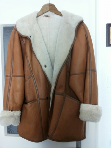 Warme Winter Mantel Leder mit Pelz 